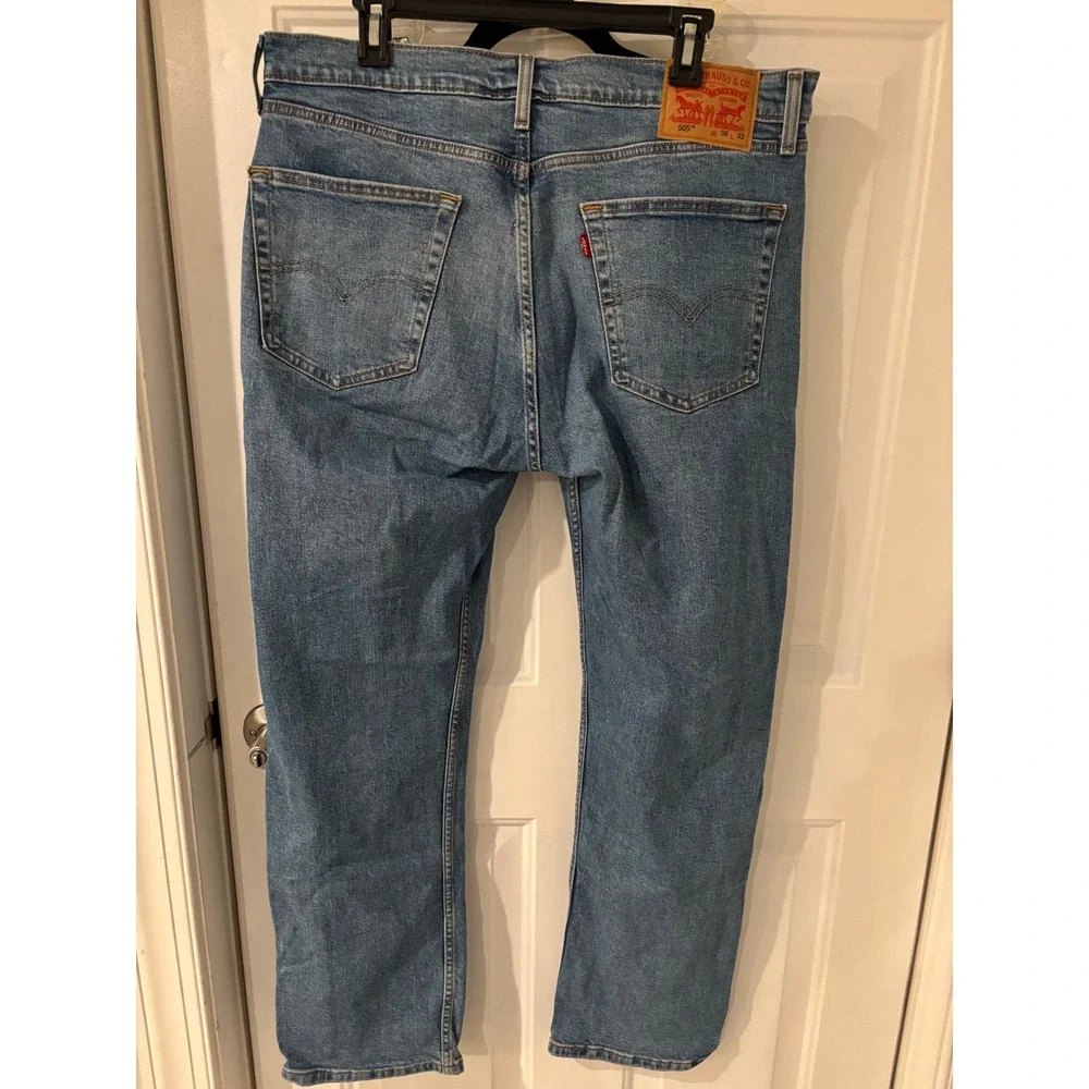 Levi's 505 Regular Fit Jeans‎ Light Wash Classic Denim W36 L32